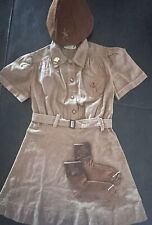 REDUCED VERY RARE 1942-1944 Vintage Girl Scout BROWNIE UNIFORM DRESS SOLID PIN picture