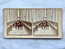 SCENE OF THE ACCIDENT, Brooklyn Bridge MAY 30 1883 Kilburn Bros Stereo View Card picture