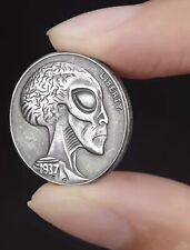 UFO Collection: 1937 Alien Head Souvenir Coin Double Sided (Buffalo On Back) picture