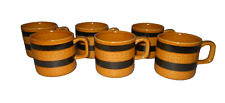 Mid Century Vintage Norleans Japan Stoneware Coventry Set of 6 Coffee Mugs picture