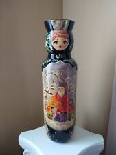 Vintage Matpeha Russian Hand Painted Doll Bottle Holder 15”  picture