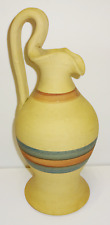 Vintage Hand Made Painted Decorative Clay Pitcher Jug picture