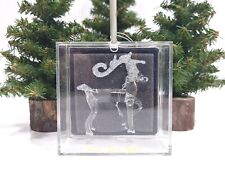 Unique Treasure Hand Spun Glass Reindeer Deer Glitter Christmas Ornament picture