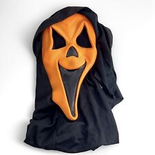 VTG Scream Mask Fluorescent Orange Grin Fun World Inc Chin Stamp Cotton Shroud picture