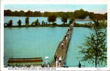 Postcard OH Logan County Indian Lake Board Walk to Bathing Beach 1920s B4 picture