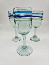 set of 3 stunning hand blown glasses picture