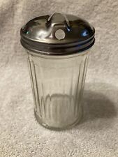 Vintage GEMCO Sugar Dispenser, Container, N.Y.C., Clear Glass, Metal Top, Diner. picture