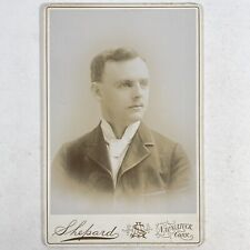 Antique Cabinet Card Photo Handsome Young Man Blonde Mustache C1890 Naugatuck CT picture