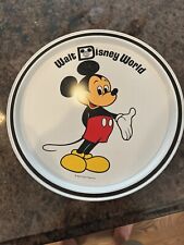 Vintage Walt Disney World Tray Platter Mickey Mouse Metal Drink Server 10-3/4 picture