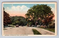 Cleveland OH-Ohio, Entrance To Brookside Park, Antique, Vintage c1918 Postcard picture