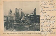 DOVER NH - Masonic Temple Ruins Thursday, March 29, 1906 Postcard - udb picture