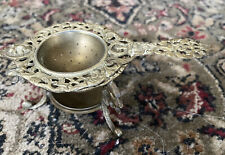Antique European Brass Tea Strainer with stand  picture