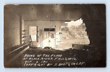 RPPC 1912. RUINS OF FLOOD AT BLACK RIVER FALLS, WIS. 1911. POSTCARD. 1A38 picture
