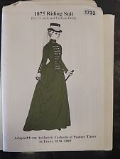 Vintage Doll Dress Pattern Rare 1838-1889 Riding Suit Pioneer Times In Texas 15