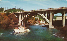 Depoe Bay, Oregon OR-boat on the Oregon Coast-Vintage Postcard picture