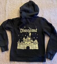 Disneyland Resort gold castle Bedazzled Black Hoodie Size Small picture