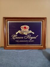 Vintage Crown Royal The Legendary Import Purple Bar Mirror Wood Framed 16