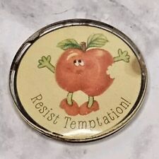 Vintage Refrigerator Magnet Resist Temptation Apple Bite picture