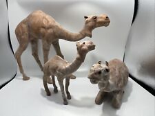 Lot Of 3 Vintage Camel Leather Wrapped Statue Statues Figure Figurine Animal Art picture