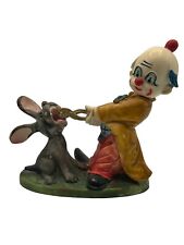 Vintage Italy Clown With Rabbit Figurine Deposed Plastic Fontanini Hand Painted picture