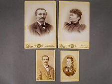 Lot of 4 19th Century Victorian Cabinet CDV Portraits Couple Jackson, Michigan picture