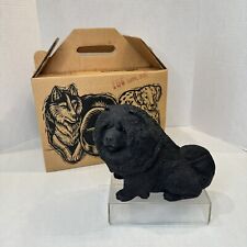 Vintage Sandicast Sandra Brue Black Chow Dog Statue Sculpture Large w/ Box picture