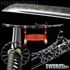 Hand Polished Clay Tempered Japanese Samurai Katana Sword T10 Carbon Steel Blade picture