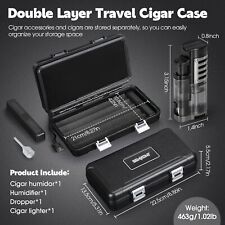 Cigar Humidor Portable Travel Cigar Box Cohiba Case with Lighter Set Kit picture