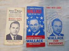 GEORGE WALLACE - Presidential Candidate - (3) Brochures - 1968 picture