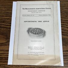1916 Massachusetts Agricultural College Bulletin: Advertising the MA Grown Apple picture