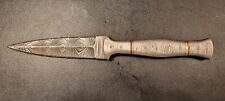 ZH SPECIAL HANDMADE DAMASCUS STEEL HUNTING DAGGER BOOT KNIFE- Q494 picture