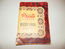 1945 NATIONAL PRESTO COOKER Directions Recipes Time Tables booklet 1945 picture