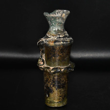 Large Rare Ancient Decorated Roman Glass Perfume Bottle Vessel C. 4th Century AD picture