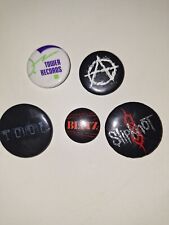 Lot Of 5 Vintage Rock & Metal Bands Pinback Buttons, Tool, Slipknot, plus 3 more picture