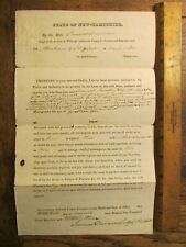 Antique Ephemera 1823 NH Legal Document SIGNED by GOVERNOR SAMUEL DINSMOOR  picture