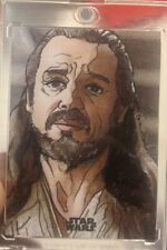 2023 Topps Chrome Star Wars Sketch Card (Qui-Gon Jinn 1/1 ONE OF ONE picture