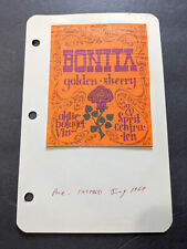Vintage 1960s Bonita Golden Sherry Aktiebolaget Vin Sprit Centralen Label picture