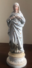 Vintage Antique French Porcelian Virgin Mary Statue 22k gold detail 13