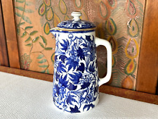 Antique Wedgwood England Blue Transferware Lidded Pitcher picture