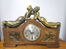 VTG Sessions Dutch Boy & Girl Kissing Tulips Mantel Clock (Not Working) picture