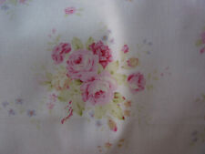 Kaufman Mary Rose Pink Rose Bouquets on White 100% Cotton Fabric  picture