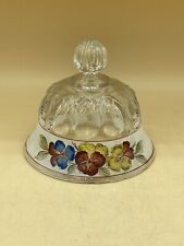 EAPG Domed Round Covered Butter Dish Pansies Flower Top only No Plate picture