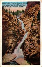 Seven Falls So. Cheyenne Canon Colorado Springs Vintage Postcard PM 2c Stamp Vtg picture