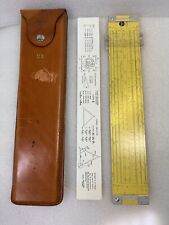 Vintage PICKETT US Military SLIDE RULE Model 14 w/ US LEATHER CASE 1950s Nice picture