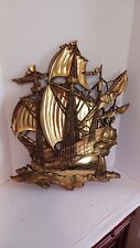 Vintage 1958 SYROCO #3663 Large Pirate Ship Galleon Hanging Wall Art Mid Century picture