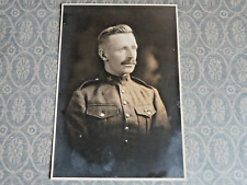 Antique Photo Soldier Young Man With Mustache in Military Uniform WWI Era picture