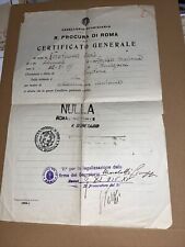 Vintage Italian Certificate: Criminal Record for the Rome Prosecutor's Office picture