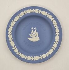 Wedgwood Blue Jasperware Mayflower Mini Plate Trinket Pin Dish 4.5