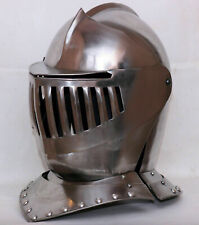 16GA Medieval steel Closed Armor Helmet Knight Warrior Bettle Costume Halloween picture