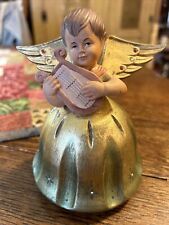 Ruege Toriart Italy Carved Angel Rotating  Music Box Plays Brahms Lullaby picture